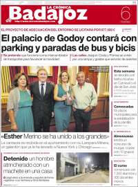 Portada de La Crónica de Badajoz (España)