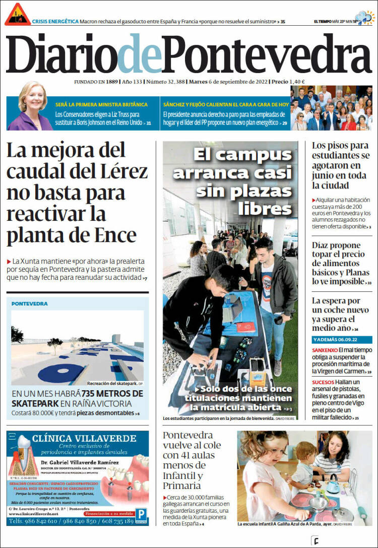 Portada de Diario de Pontevedra (España)