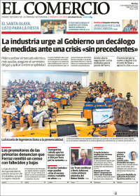 Portada de El Comercio - Gijón (España)