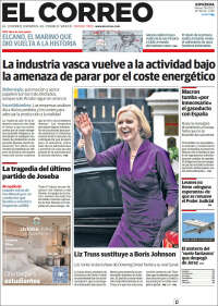 Portada de El Correo - Guipuzcoa (España)