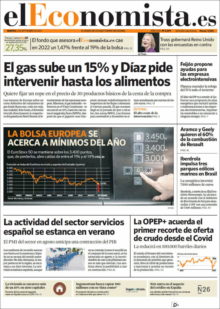 Portada de El Economista (Espa&ntilde;a)