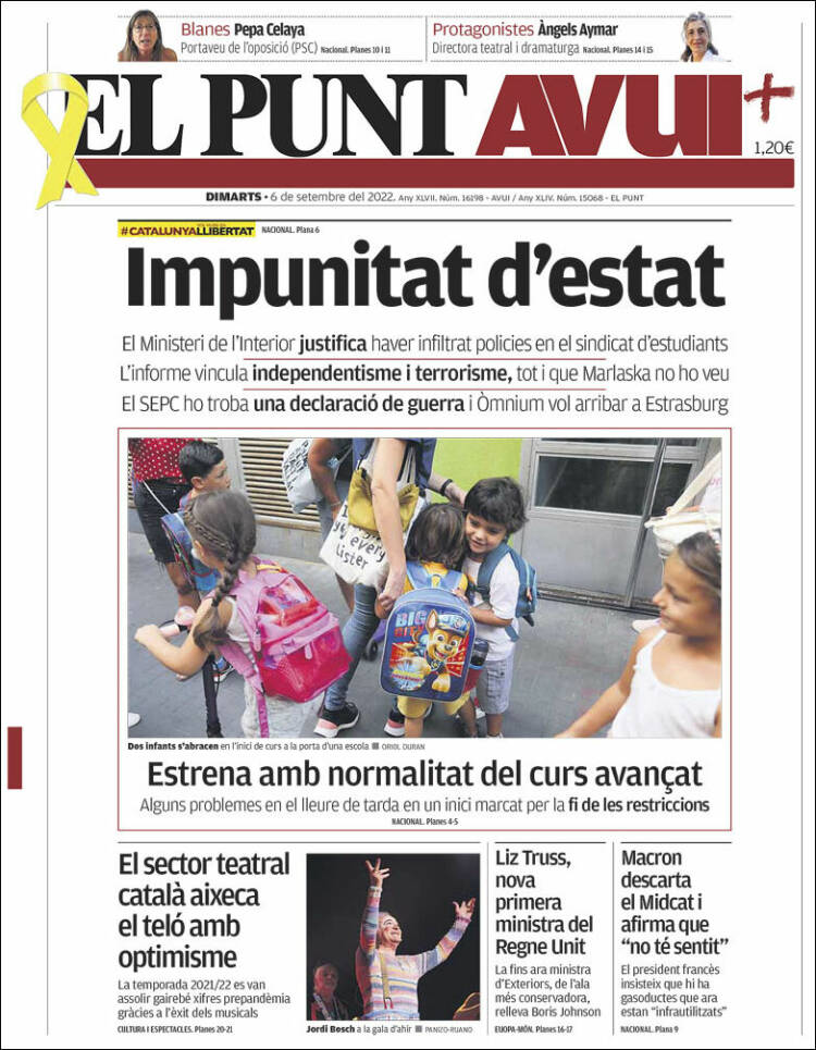 Portada de El Punt Avui (España)