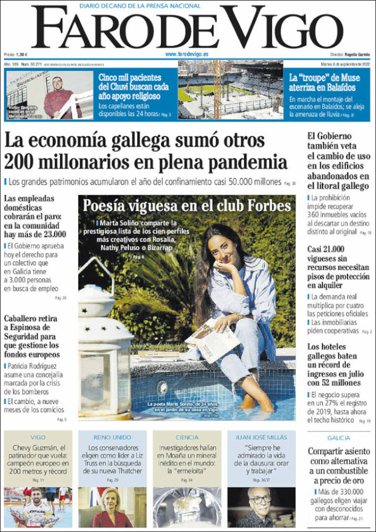 Portada de Faro de Vigo (España)