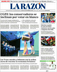 Portada de La Razón (España)