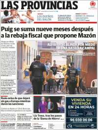 Portada de Las Provincias (España)