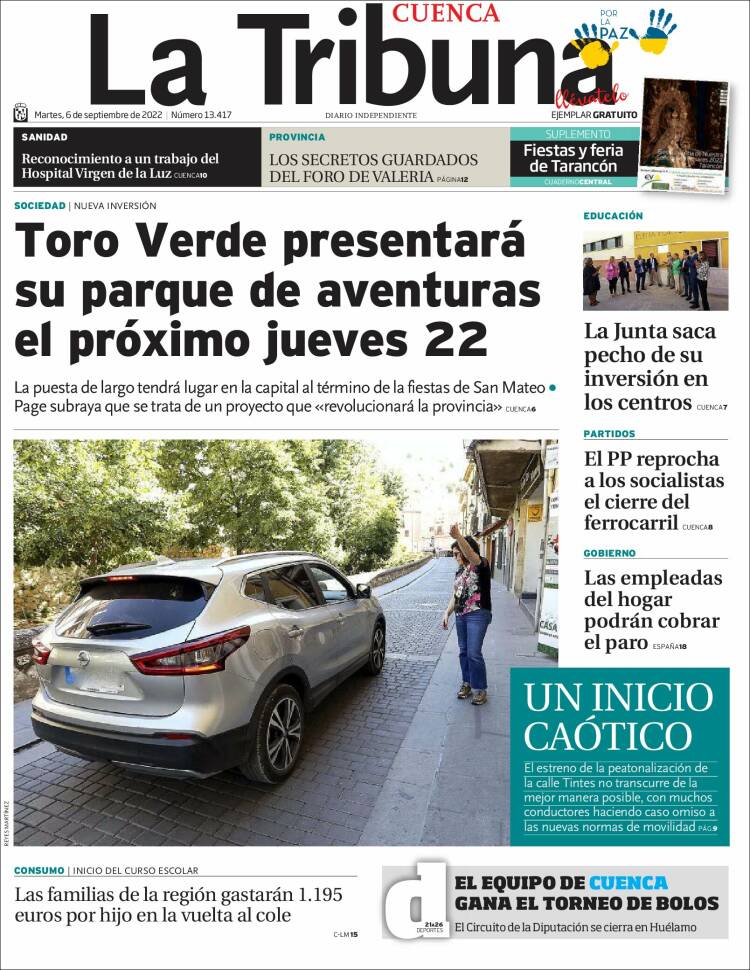 Portada de La Tribuna de Cuenca (España)
