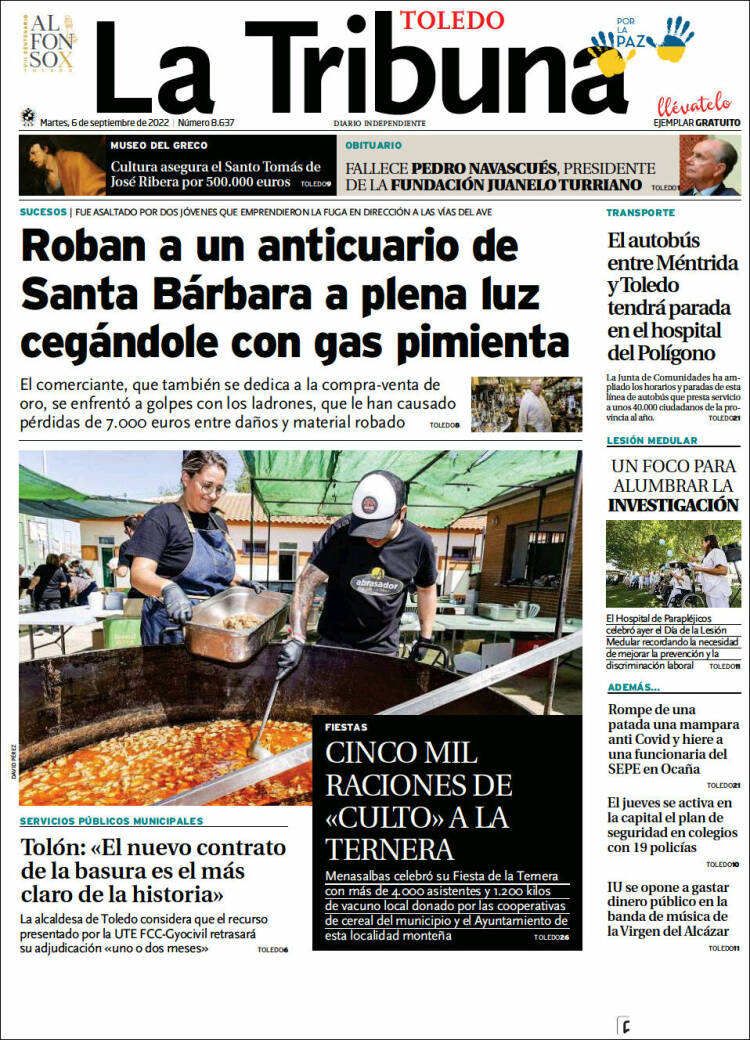 Portada de La Tribuna de Toledo (España)