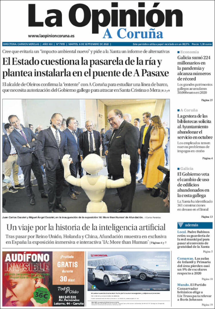 Portada de La Opinión de A Coruña (España)