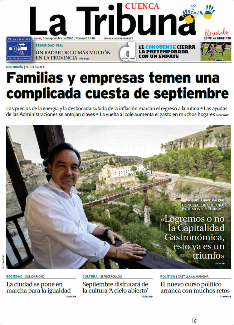 Portada de La Tribuna de Cuenca (España)