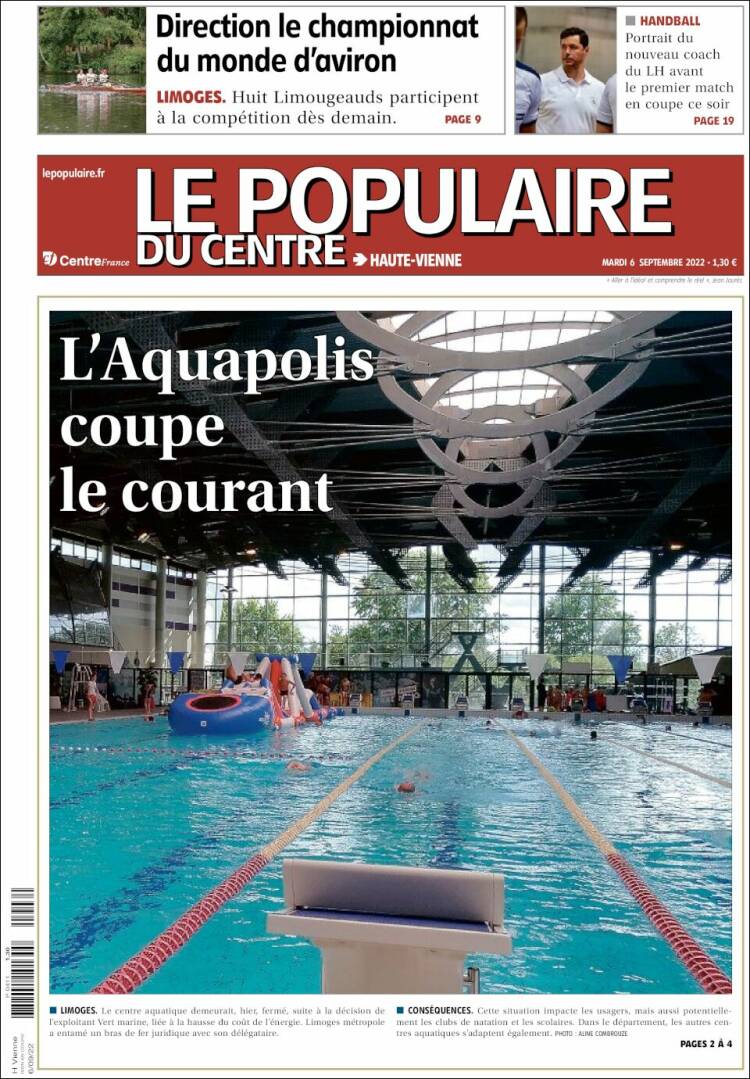 Portada de Le Populaire du Centre (Francia)