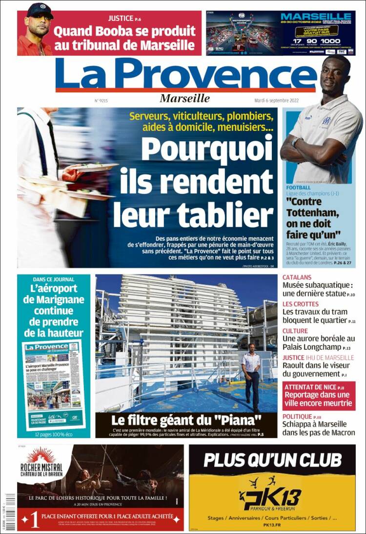 Portada de La Provence (Francia)