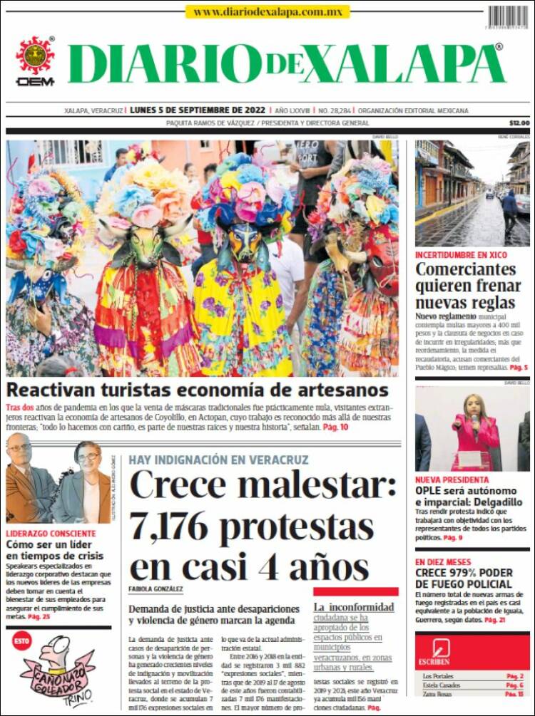 Portada de Diario de Xalapa (M&eacute;xico)