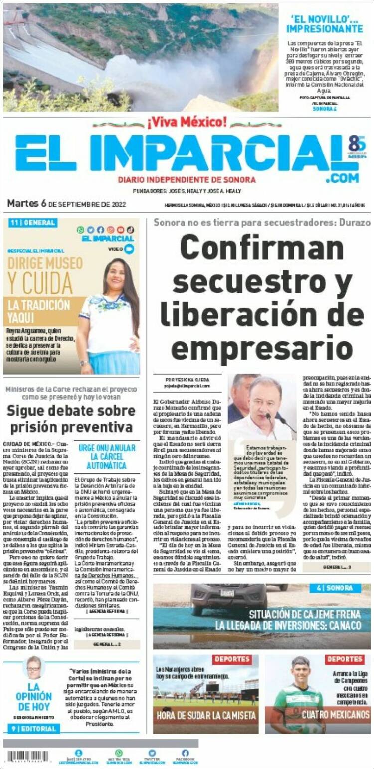 Portada de El Imparcial (M&eacute;xico)