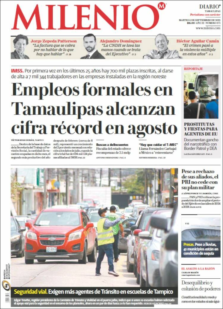 Portada de Milenio - Tamaulipas (M&eacute;xico)