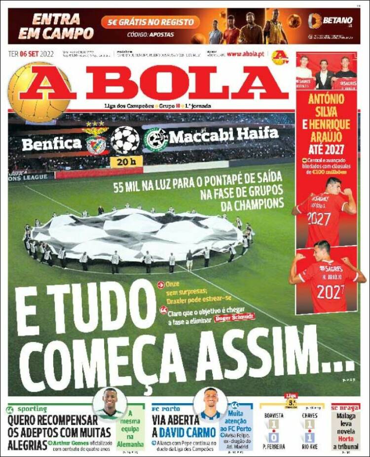 Portada de A Bola (Portugal)