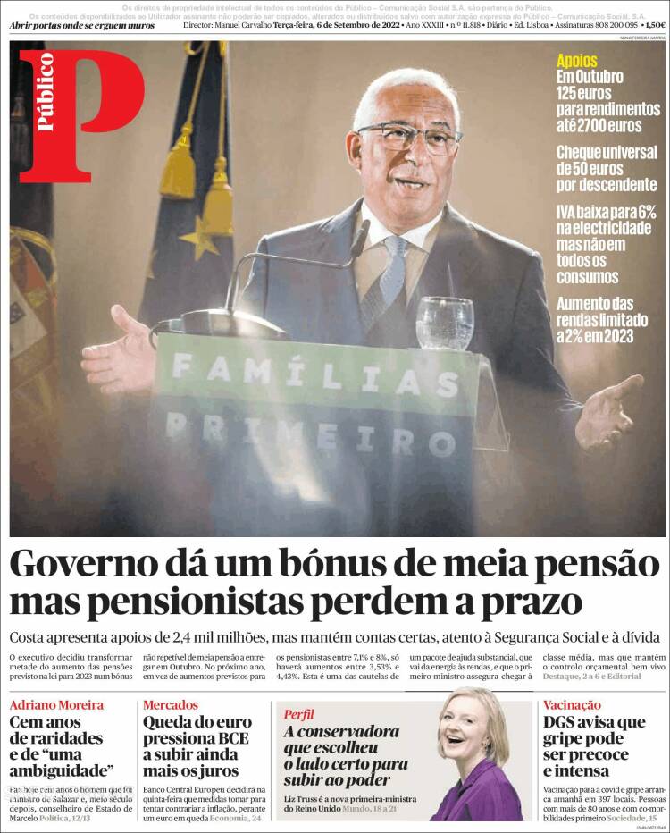 Portada de Público (Portugal)