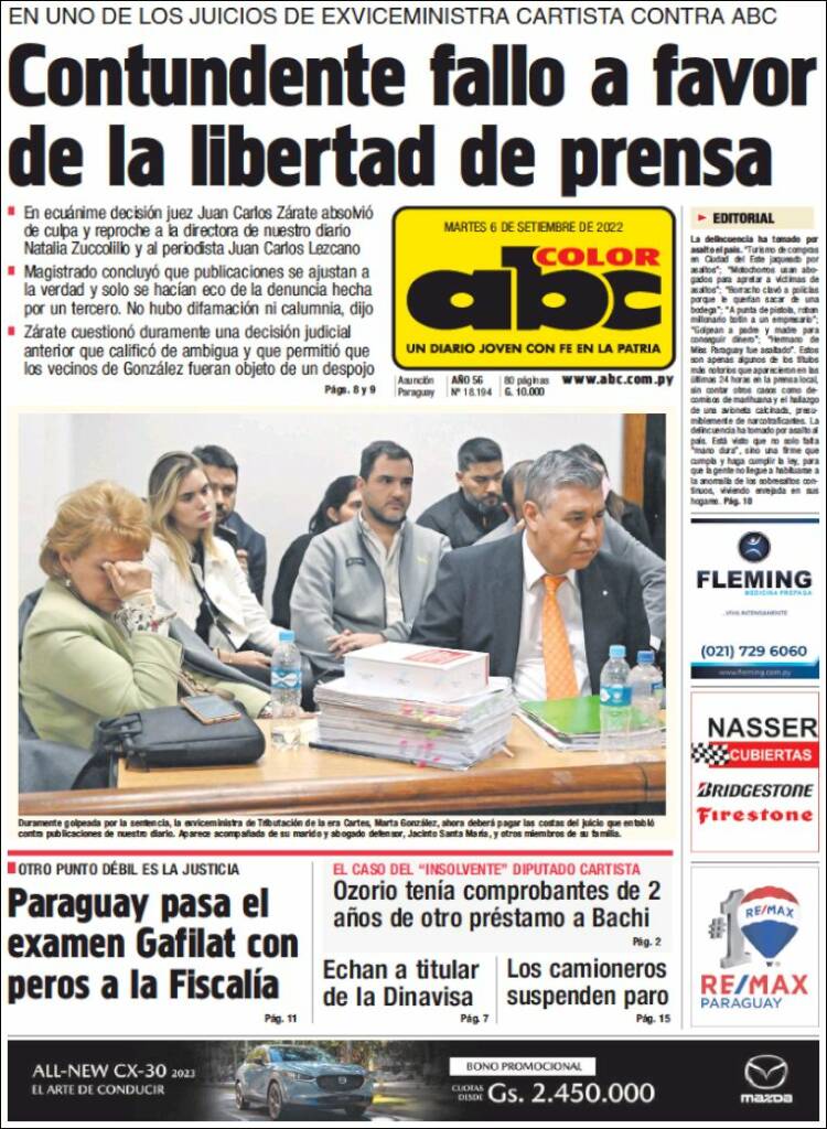 Portada de ABC Color (Paraguay)