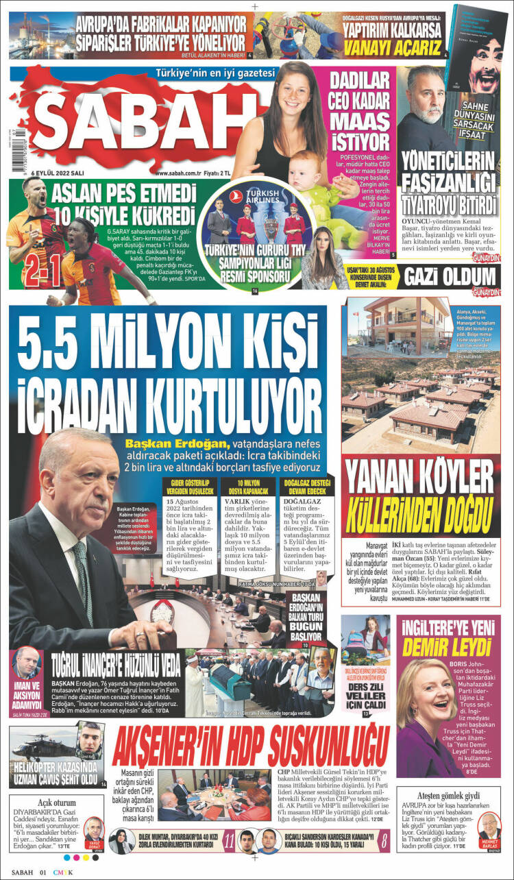 Portada de Sabah (Turqu&iacute;a)