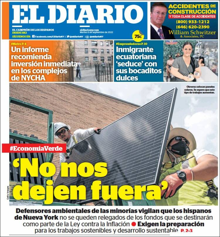 Portada de El Diario NY (USA)