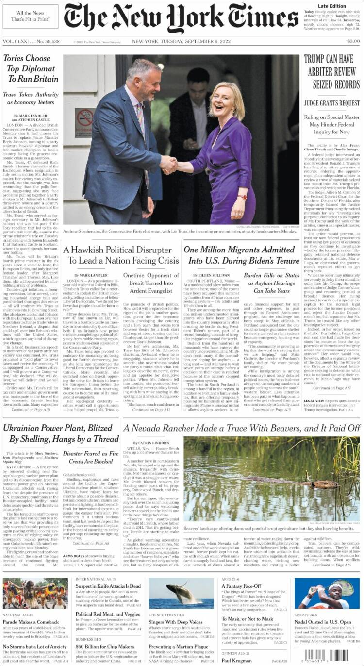 Portada de New York Times (USA)