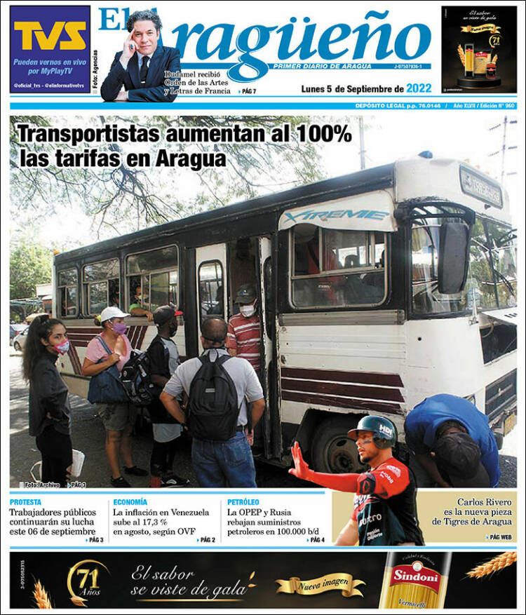 Portada de El Aragüeño (Venezuela)