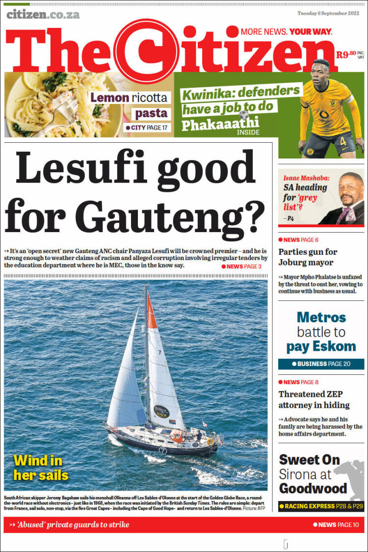 Portada de The Citizen (Sud&aacute;frica)