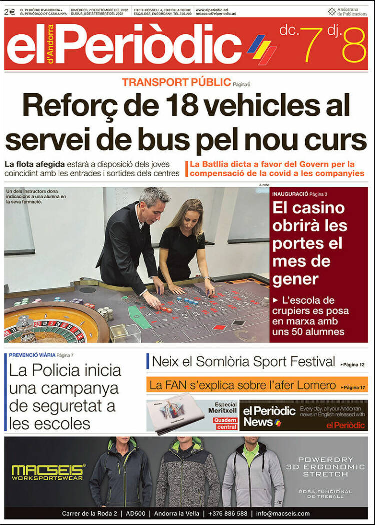 Portada de El Periòdic d'Andorra (Andorra)
