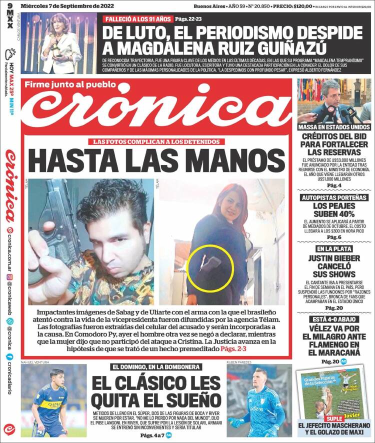 Portada de Crónica (Argentina)