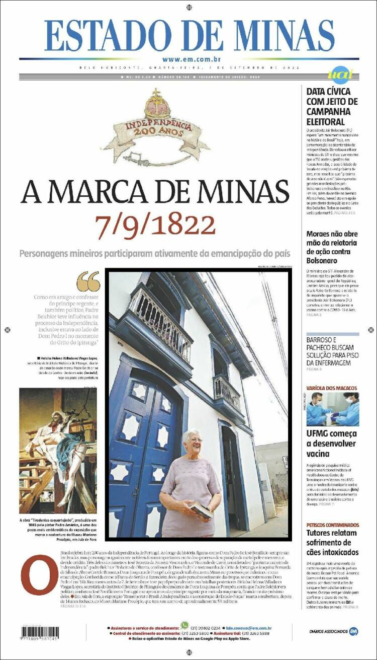 Portada de Jornal Estado de Minas (Brasil)