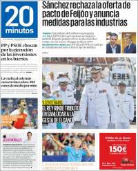 Portada de 20 Minutos - Sevilla (España)