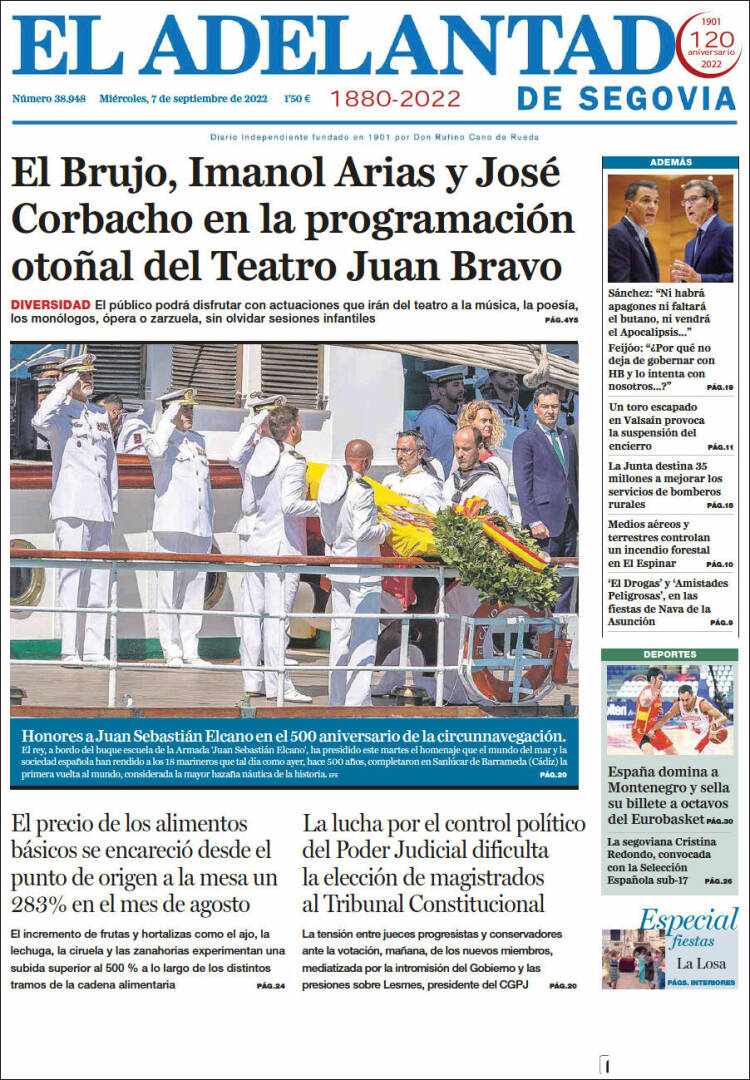 Portada de El Adelantado de Segovia (España)