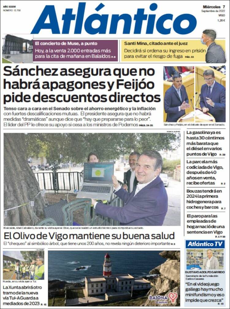 Portada de Atlántico Diario (España)