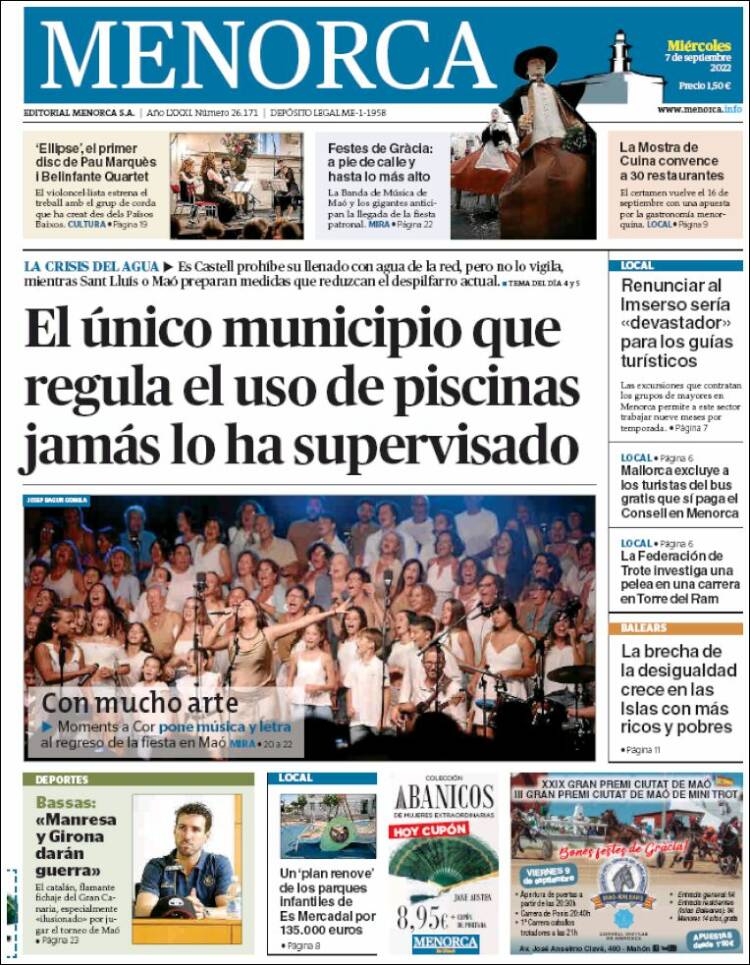 Portada de Menorca - Diario Insular (España)
