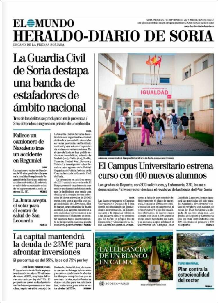 Portada de Diario de Soria (España)