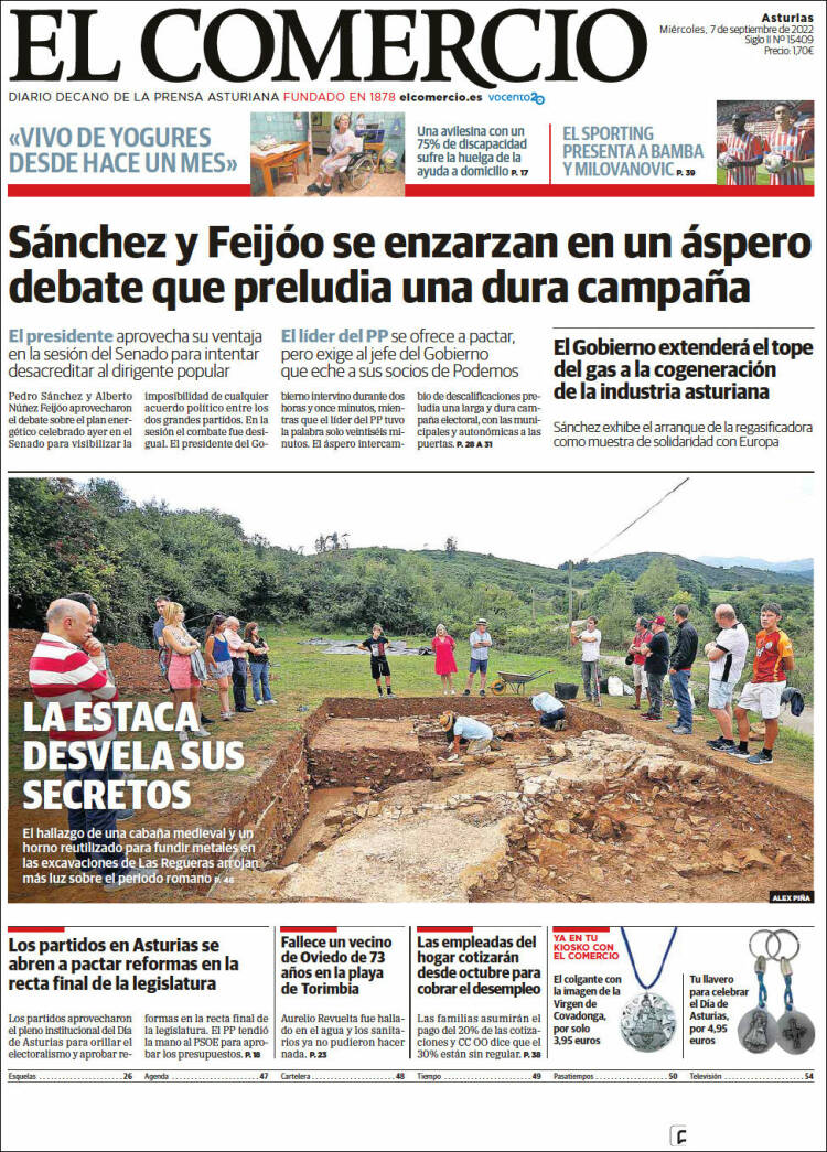 Portada de El Comercio (España)