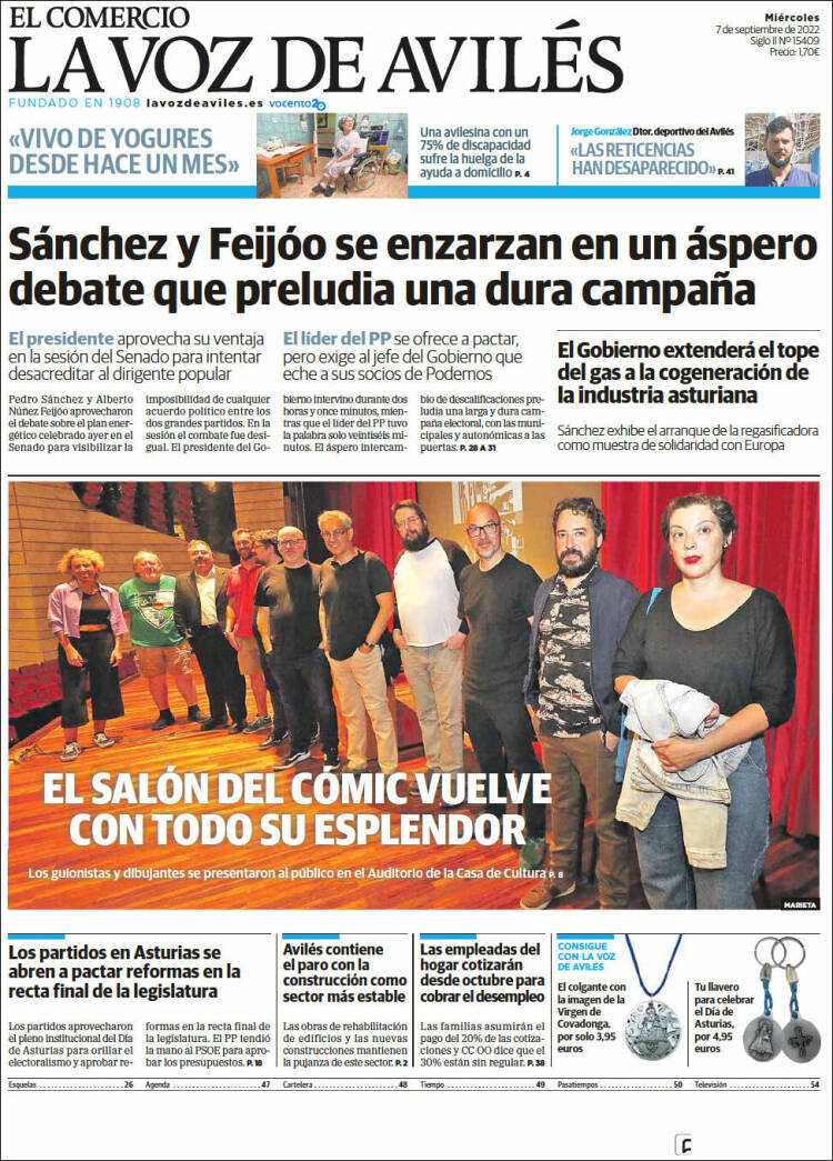 Portada de El Comercio - Avilés (España)