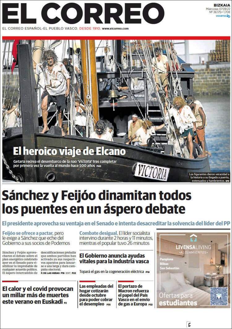Portada de El Correo (España)