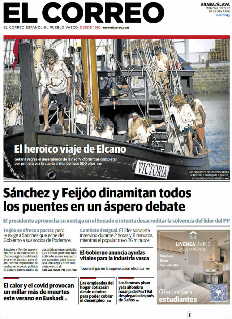 Portada de El Correo - Álava (España)