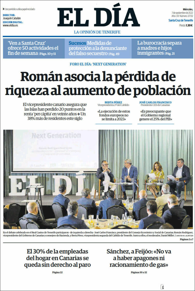 Portada de El Día (España)