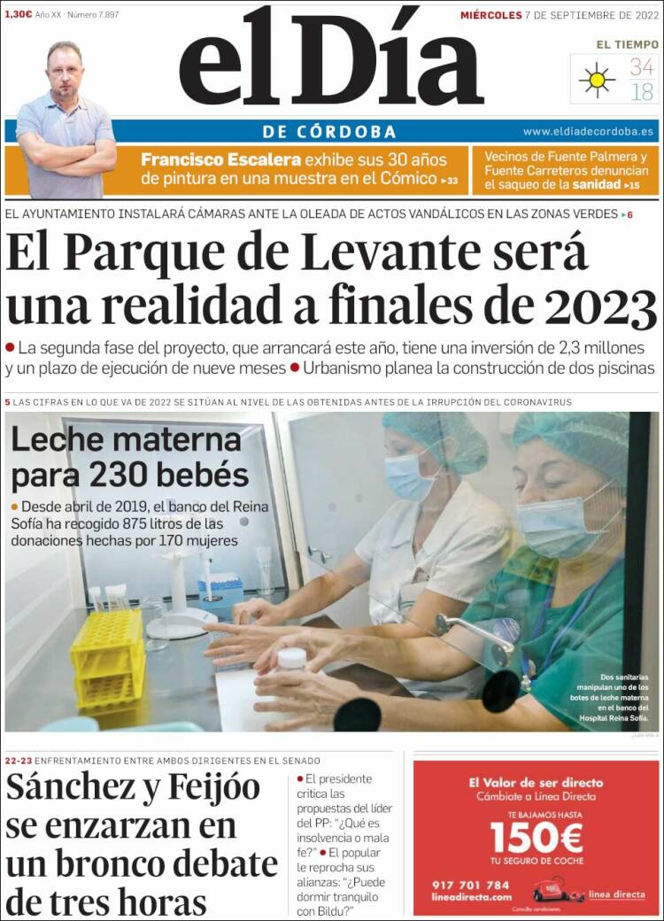 Portada de El Día de Córdoba (España)