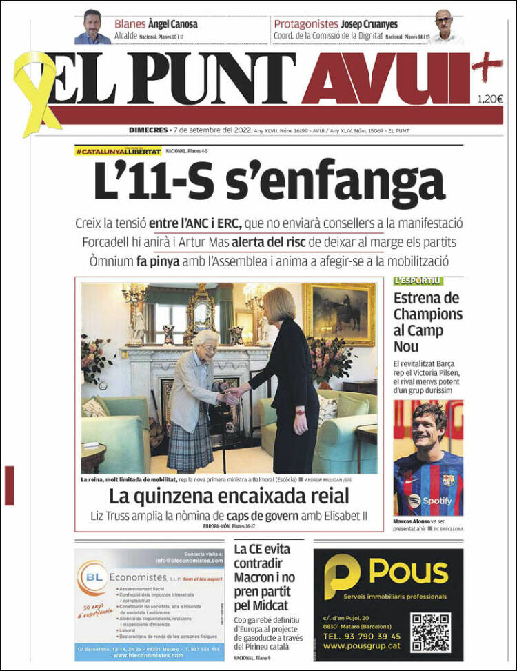 Portada de El Punt Avui (España)