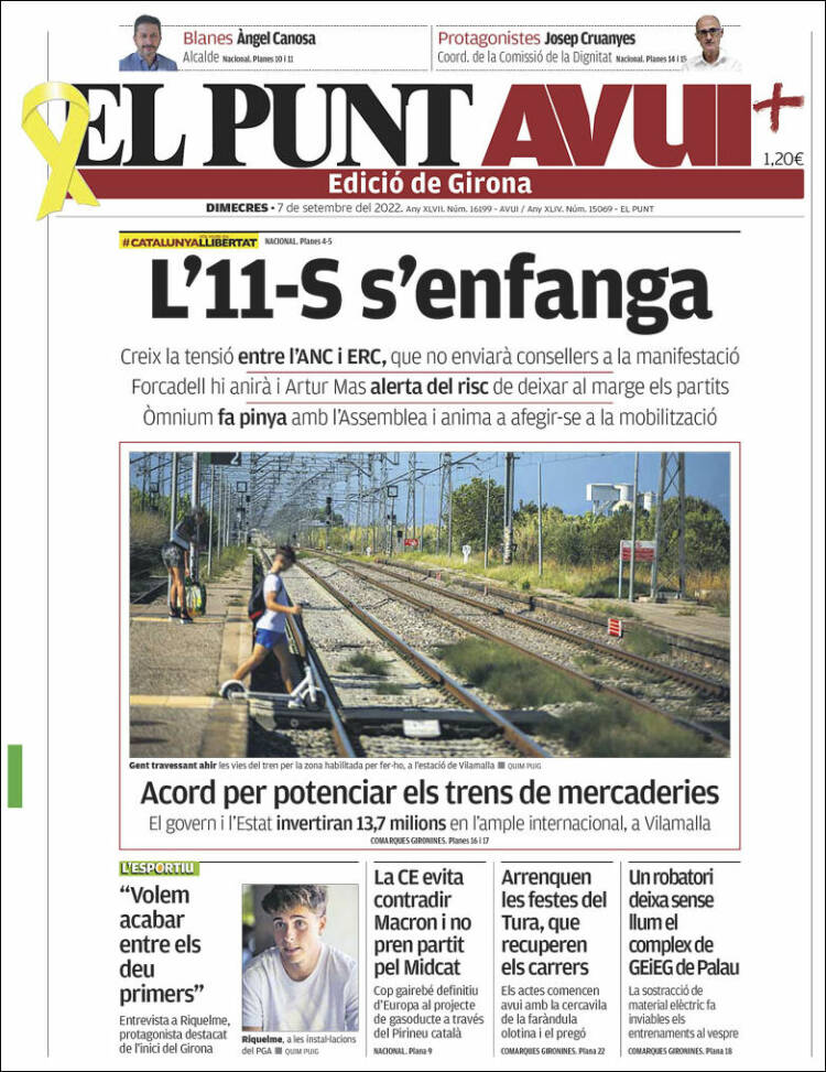 Portada de El Punt Avui - Girona (España)
