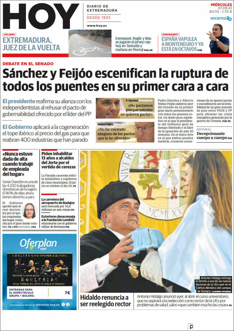 Portada de Hoy - Caceres (España)