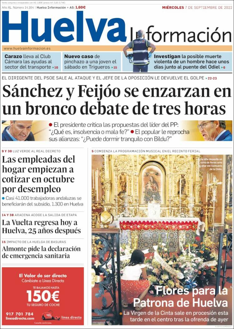 Portada de Huelva Información (España)