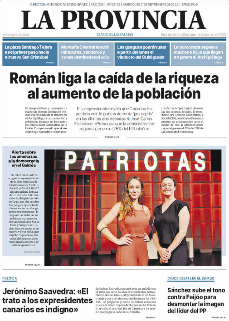 Portada de La Provincia (España)