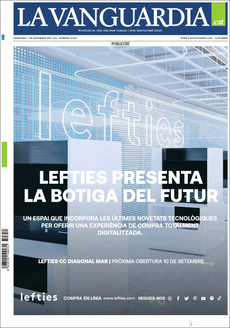 Portada de La Vanguardia (España)