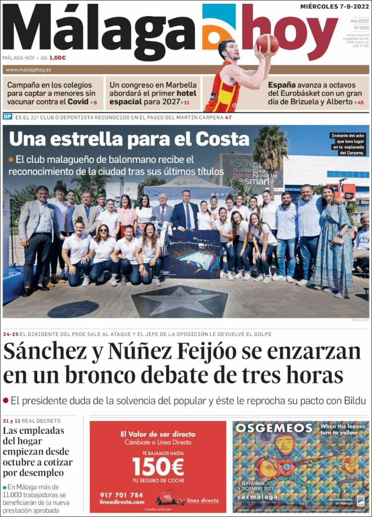 Portada de Málaga Hoy (España)