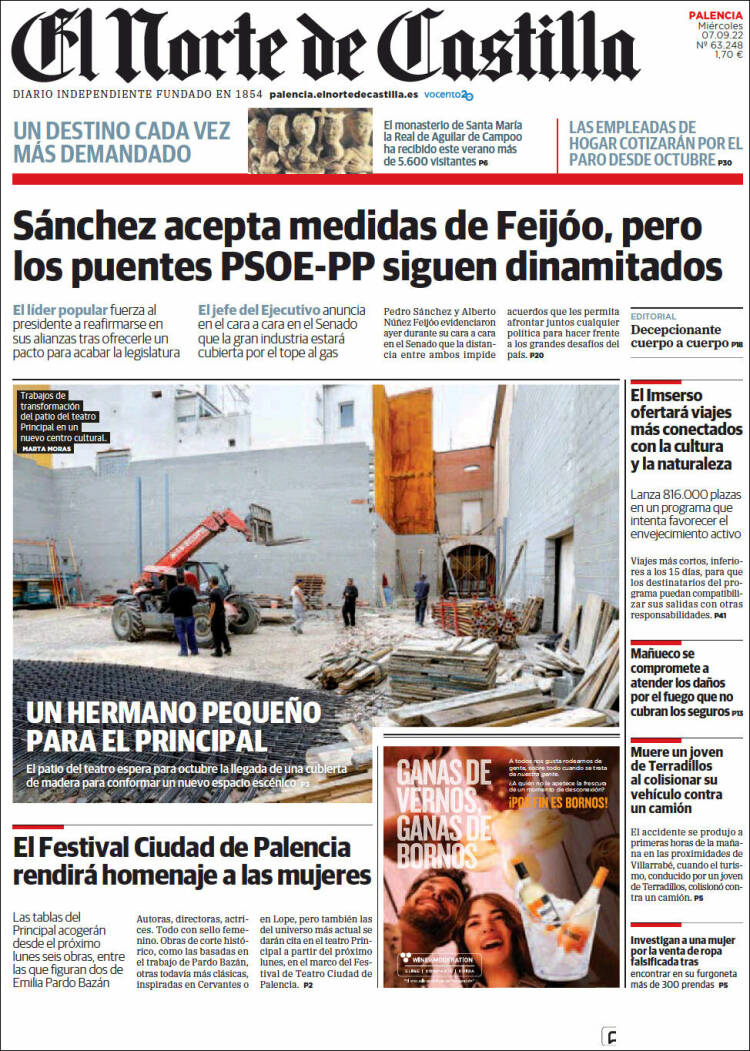 Portada de Norte de Castilla - Palencia (España)