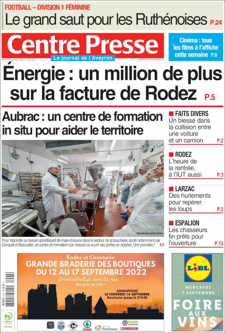Portada de Centre Presse (France)