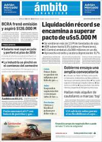 Portada de Diario Ambito Financiero (Argentina)